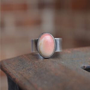 Mookiate Jasper blush pink sterling Silver Ring